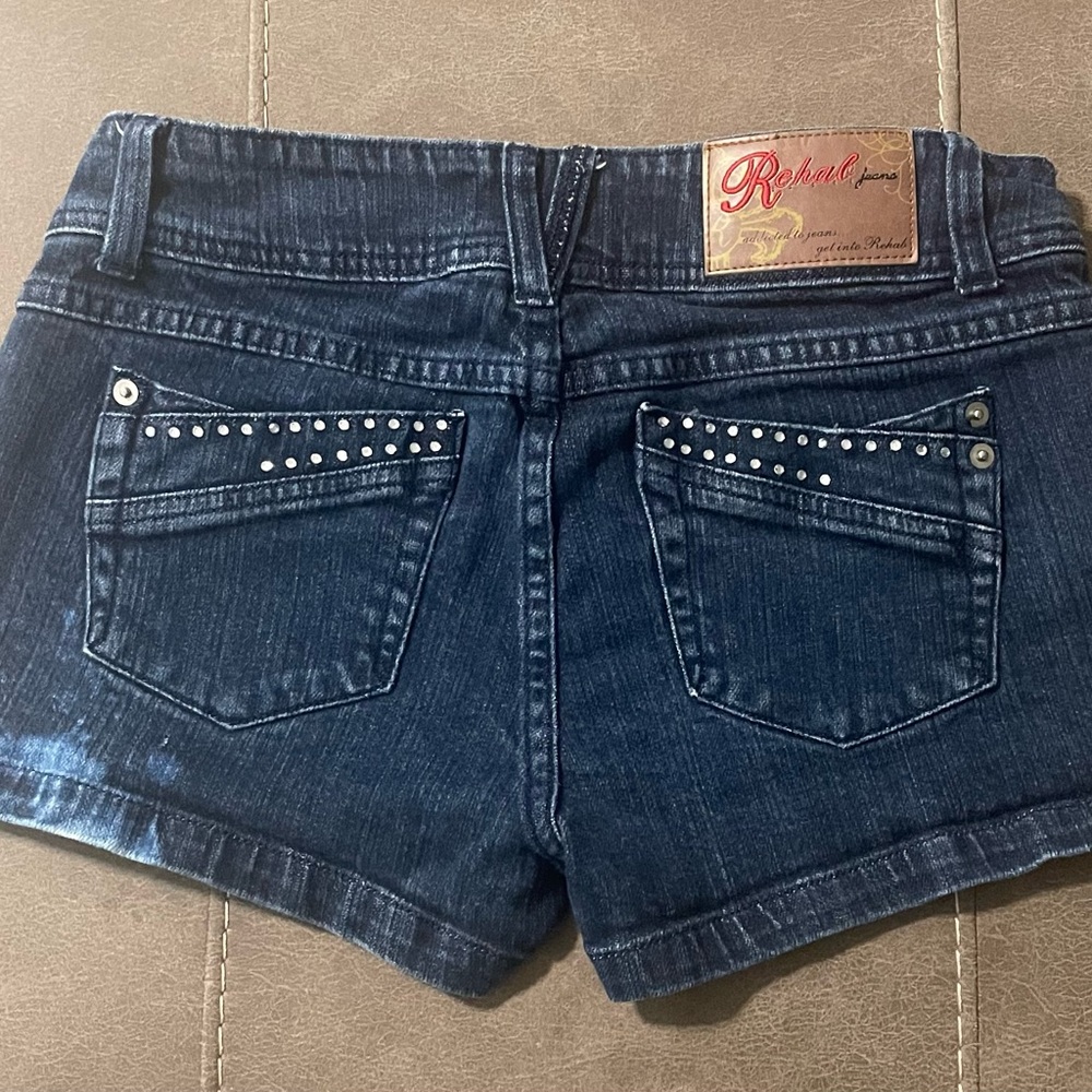 Rehab Dark Blue Studded Denim Short Shorts - Women Size 11